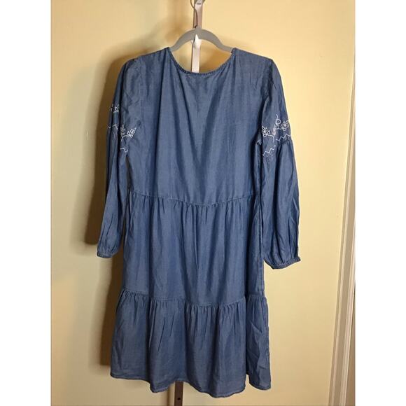 BeachLunchLounge Denim Dress Women Sz. XS Blue NWT Lightweight Beach Boho - Picture 3 of 5